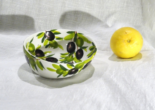 Schüssel Olive weiss, Ø ca. 14 cm