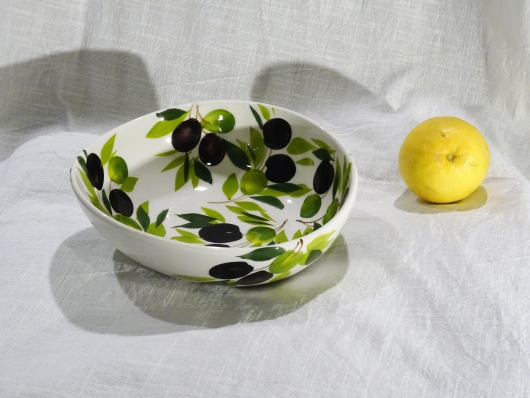 Schüssel Olive weiss, Ø ca. 19 cm