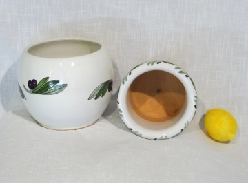 Übertopf mit Einsatz, Olivenzweig