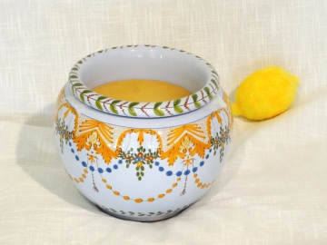 Cachepot mit Einsatz, Dekor Ghianda