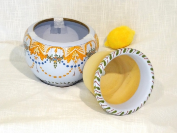 Cachepot mit Einsatz, Dekor Ghianda