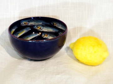 Schüssel Vignoli blau Fische